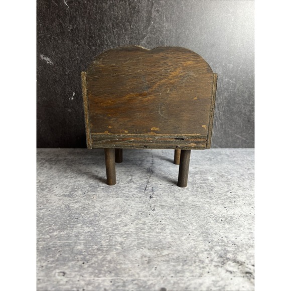 Handmade Wood Doll Chair Vintage With Hearts - Picture 4 of 9